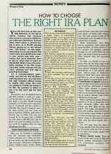 Better Homes & Gardens November 1982 Magazine Article: HOW TO CHOOSE THE RIGHT IRA PLAN
