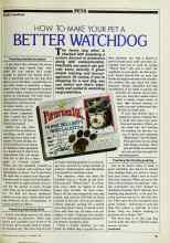 Better Homes & Gardens November 1982 Magazine Article: HOW TO MAKE YOUR PET A BETTER WATCHDOG