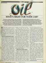 Better Homes & Gardens March 1983 Magazine Article: Oil WHAT'S RIGHT FOR YOUR CAR?