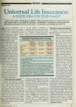 Better Homes & Gardens April 1983 Magazine Article: Universal Life Insurance: A GOOD IDEA FOR YOUR FAMILY?