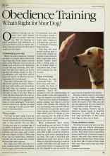 Better Homes & Gardens October 1983 Magazine Article: Obedience Training