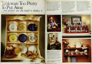 Better Homes & Gardens October 1983 Magazine Article: Tableware Too Pretty To Put Away ...and projects you can build to display it