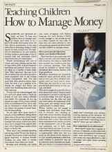 Better Homes & Gardens November 1983 Magazine Article: Teaching Children How to Manage Money
