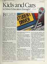 Better Homes & Gardens November 1983 Magazine Article: Kids and Cars Is Driver Education Enough?