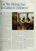 Better Homes & Gardens March 1984 Magazine Article: Are We Being Fair To Gifted Children?