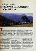 Better Homes & Gardens April 1984 Magazine Article: A family guide to Outfitted Wilderness Vacations