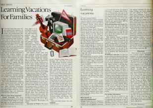 Better Homes & Gardens April 1984 Magazine Article: Learning Vacations For Families