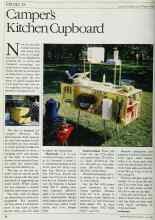 Better Homes & Gardens July 1984 Magazine Article: Camper's Kitchen Cupboard