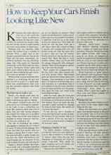 Better Homes & Gardens August 1984 Magazine Article: How to Keep Your Car's Finish Looking Like New