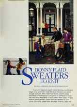 Better Homes & Gardens October 1984 Magazine Article: BONNY PLAID SWEATERS TO KNIT