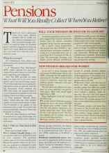 Better Homes & Gardens November 1984 Magazine Article: Pensions