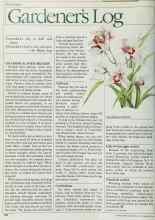 Better Homes & Gardens November 1984 Magazine Article: Gardener's Log