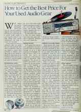 Better Homes & Gardens November 1984 Magazine Article: How to Get the Best Price For Your Used Audio Gear