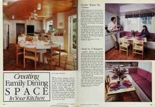 Better Homes & Gardens November 1984 Magazine Article: Creating Family Dining SPACE In Your Kitchen