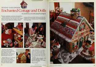 Better Homes & Gardens November 1984 Magazine Article: HOLIDAY MAKE-AHEADS Enchanted Cottage and Dolls TO STITCH, STUFF, CRAFT, ENJOY