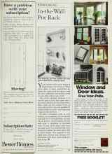 Better Homes & Gardens January 1985 Magazine Article: In-the-Wall Pot Rack
