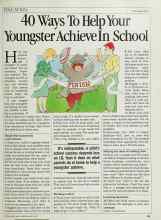 Better Homes & Gardens March 1985 Magazine Article: 40 Ways To Help Your Youngster Achieve In School