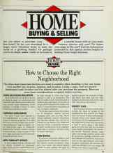 Better Homes & Gardens March 1985 Magazine Article: How to Choose the Right Neighborhood