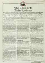 Better Homes & Gardens March 1985 Magazine Article: What to Look for In Kitchen Appliances