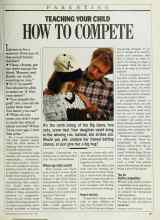 Better Homes & Gardens April 1985 Magazine Article: TEACHING YOUR CHILD HOW TO COMPETE