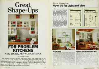 Better Homes & Gardens May 1985 Magazine Article: Great Shape-Ups FOR PROBLEM KITCHENS