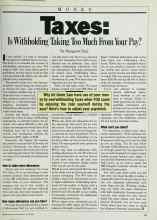 Better Homes & Gardens June 1985 Magazine Article: Taxes: Is Withholding Taking Too Much From Your Pay?