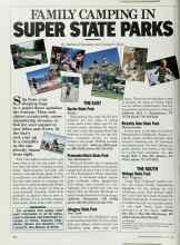 Better Homes & Gardens June 1985 Magazine Article: FAMILY CAMPING IN SUPER STATE PARKS