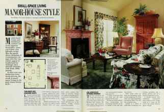 Better Homes & Gardens June 1985 Magazine Article: SMALL-SPACE LIVING MANOR-HOUSE STYLE