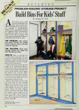 Better Homes & Gardens July 1985 Magazine Article: PROBLEM-SOLVING STORAGE PROJECT Build Bins For Kids' Stuff