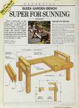 Better Homes & Gardens July 1985 Magazine Article: SLEEK GARDEN BENCH SUPER FOR SUNNING