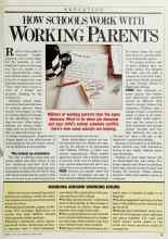 Better Homes & Gardens August 1985 Magazine Article: HOW SCHOOLS WORK WITH WORKING PARENTS