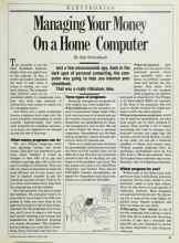 Better Homes & Gardens August 1985 Magazine Article: Managing Your Money On a Home Computer