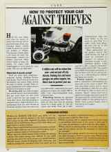 Better Homes & Gardens September 1985 Magazine Article: HOW TO PROTECT YOUR CAR AGAINST THIEVES