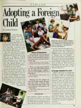 Better Homes & Gardens October 1985 Magazine Article: Adopting a Foreign Child