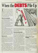 Better Homes & Gardens October 1985 Magazine Article: When the DEBTS Pile Up