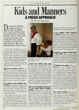 Better Homes & Gardens November 1985 Magazine Article: Kids and Manners A FRESH APPROACH