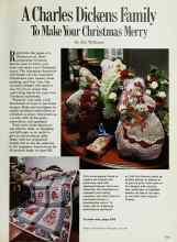 Better Homes & Gardens November 1985 Magazine Article: A Charles Dickens Family To Make Your Christmas Merry