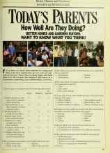 Better Homes & Gardens January 1986 Magazine Article: TODAY'S PARENTS How Well Are They Doing?