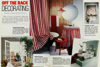 Better Homes & Gardens February 1986 Magazine Article: OFF THE RACK DECORATING