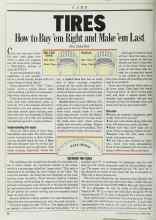 Better Homes & Gardens March 1986 Magazine Article: TIRES