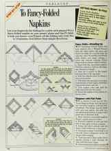 Better Homes & Gardens March 1986 Magazine Article: STEP-BY-STEP To Fancy-Folded Napkins