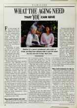Better Homes & Gardens April 1986 Magazine Article: WHAT THE AGING NEED THAT YOU CAN GIVE