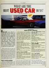 Better Homes & Gardens April 1986 Magazine Article: WHAT ARE THE BEST USED CAR BUYS?