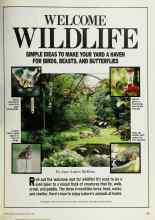 Better Homes & Gardens April 1986 Magazine Article: WELCOME WILDLIFE