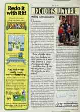 Better Homes & Gardens May 1986 Magazine Article: EDITOR'S LETTER