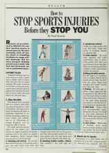 Better Homes & Gardens May 1986 Magazine Article: How to STOP SPORTS INJURIES Before they STOP YOU
