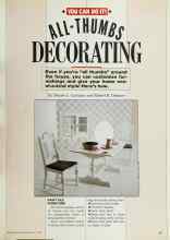 Better Homes & Gardens July 1986 Magazine Article: ALL-THUMBS DECORATING
