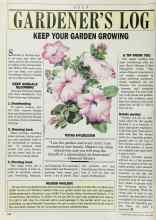 Better Homes & Gardens July 1986 Magazine Article: GARDENER'S LOG