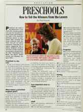 Better Homes & Gardens September 1986 Magazine Article: PRESCHOOLS