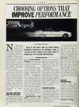 Better Homes & Gardens October 1986 Magazine Article: CHOOSING OPTIONS THAT IMPROVE PERFORMANCE